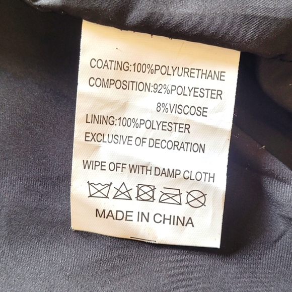 Risissida Women's Faux Leather Blazer Jacket Size Small Black - Picture 8 of 8